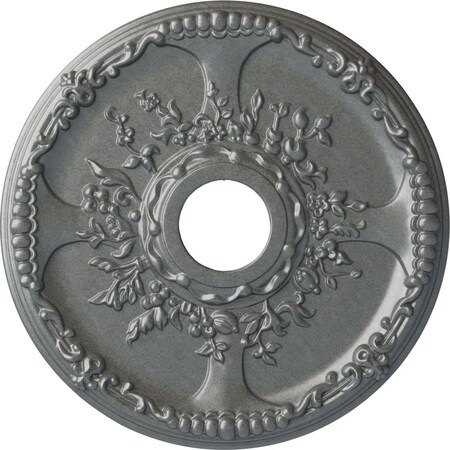 Ekena Millwork Antioch Ceiling Medallion (Fits Canopies up to 3 1/2"), 18"OD x 3 1/2"ID x 1 3/8"P, Platinum CM18SEPLS